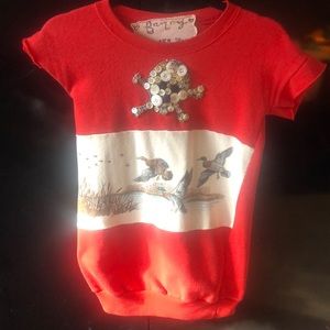 Vintage upcycled skull duck sheatshirt